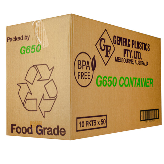 Genfac Plastic Rectangle Containers 650ml